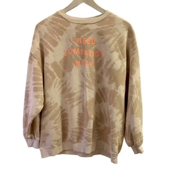Shawn Mendes Women’s Tie Dye Crewneck Sweatshirt Size Medium Tan Pullover - Picture 8 of 8